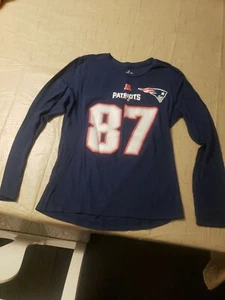 NFL New England Patriots Women’s T-Shirt Long Sleeve Gronkowski #87 Long Sleeve - Picture 1 of 4