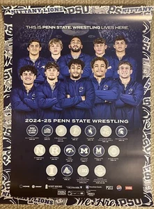 NUOVO 24-25 Penn State Wrestling Team Poster NCAA Champions Starocci Messenbrink - Foto 1 di 1