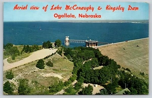 Postal Vista aérea del lago McConaughy y Kingsley Dam Ogallala Nebraska - Imagen 1 de 2