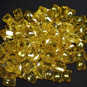 Natürlicher gelber Saphir 60 Stck. Smaragdschliff zertifiziert selten lose Edelsteine Lot - Bild 1 von 5