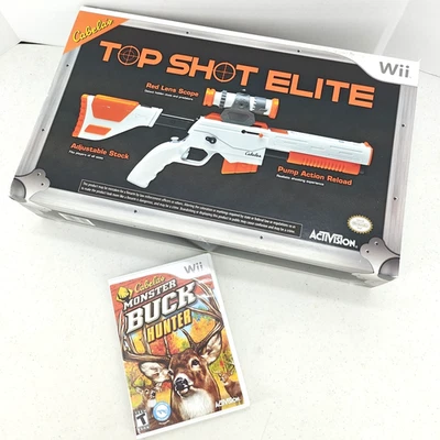 New Sealed Cabela's Top Shot Elite Nintendo Wii Gun & Used Buck Hunter Game - Image 1 of 4