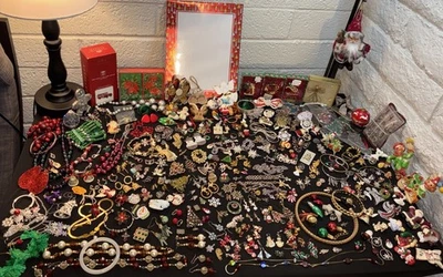 ENORME adorno de bisutería vintage Estate NAVIDAD LOTE MIXTO SIN PROBAR LEER Foto 1 de 4