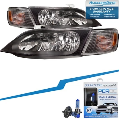 Juego de 4 faros halógenos con luces de señalización de estacionamiento en esquina para Lexus ES300 1997-2001 Foto 1 de 4