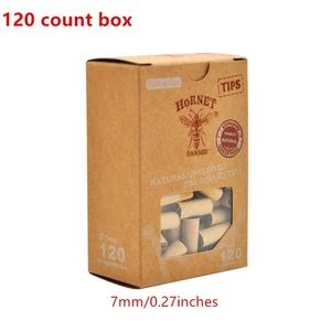 Pre-Rolled Paper Tips 7mm x 18mm - 120 Natural Cigarette Filter Tips - Picture 1 of 3