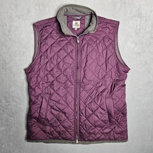 Peter Millar Essex Quilted Travel Vest Mens Medium Purple Full Zip Pockets Golf - Picture 1 of 12