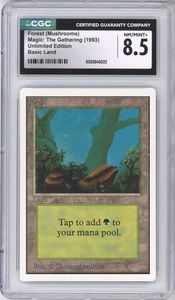 Forest (Mushrooms) UNLIMITED Vintage Land Magic the Gathering 1993 MTG CGC 8.5 - Picture 1 of 3