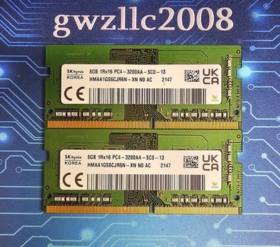 16 GB (2x8 GB) PC4-25600 DDR4-3200 MHz 1Rx16 sin ECC Hynix HMAA1GS6CJR6N-XN #A6 Foto 1 de 2