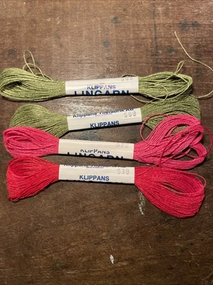 Lot of 4 Klippans Lingarn Linen Thread Sweden 2 589, 1 572, 1 539 Colors - Image 1 of 4
