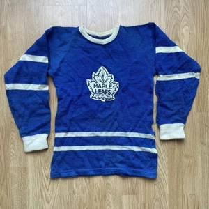 Suéter de hockey vintage años 50’s 1960’s Toronto Maple Leafs lana jersey fieltro logotipo 3 - Imagen 1 de 5