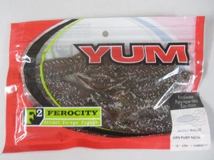 YUM Wooly Booley 3.5 inch #144 Green Pumpkin Neon New YUM WB3 Lures - Picture 1 of 3