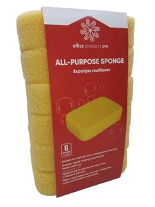 Confezione 6 Spugna Multiuso 7,5x5,5x1,875 Pollici Extra Large Pulizia Resistente - Foto 1 di 9