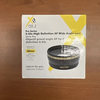 Xit Pro 58mm 0.43x Professional Wide Angle Lens Macro Adapter XT58WAB - Image 1 of 4