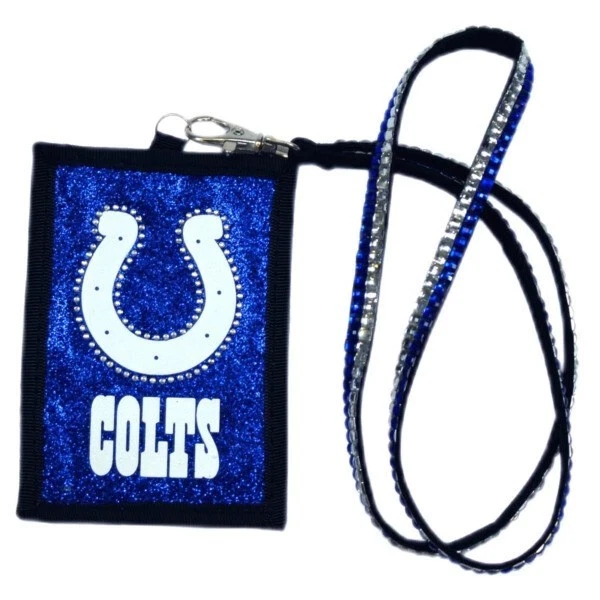 Indianapolis Colts Beaded 18" Lanyard with ID Holder-Wallet - Image 1 of 2