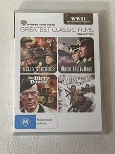 Kelly’ Heroes-Where Eagles Dare-Dirty Dozen-Battleground-4 discos DVD-Nuevo y sellado - Imagen 1 de 2