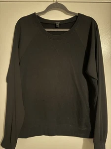 J.Crew Women Polyester Long Sleeve Cotton Body Pullover Sweatshirt Black Size XL - Picture 1 of 5