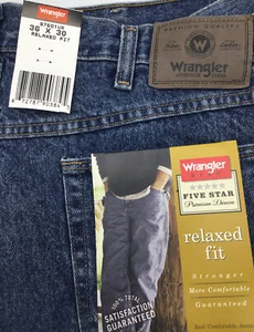 Wrangler Men's Jeans Relaxed Fit Five Star Premium Denim 36x30 New Nwt - Picture 1 of 3