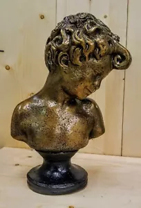 Estatua de busto de niño victoriano de 16" de colección en color bronce - Imagen 1 de 5