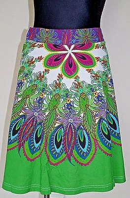 DESIGUAL tg M GONNA SEXY MIDI PEPLUM FLOREALE VERDE A-LINE METÀ POLPACCIO EST... - Immagine 1 di 4