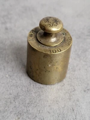 ANCIEN POIDS DE BALANCE EN LAITON DE 100 GRAMMES N15 - Photo 1/4