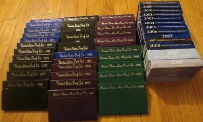 1968 to 2010 Proof Sets U.S. Mint 43 Proof Set San Francisco Mint Box and COA   - Image 1 of 4