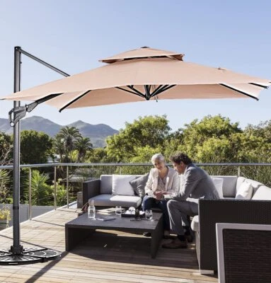 10FT Offset Cantilever Patio Hanging Umbrella Outdoor Market Umbrella Sun Shade - Image 1 of 4
