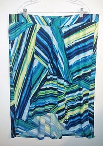EUC Sunny Leigh Abstract Stripe Hi-Lo Hem A-Line Knit Skirt Size 2X - Picture 1 of 6