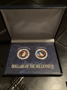First & Last Dollars Of The Millennium Susan B Anthony 1999/Sacagawea 2000 - Picture 1 of 5