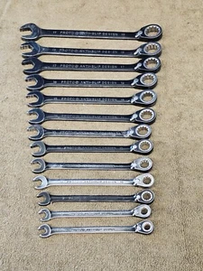 Proto Spline Ratchet Ratcheting Combination Wrench Set Metric 19 to 7mm  SCVM - Picture 1 of 20