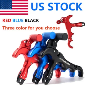 4 Finger 360° Compound Bow Release Aids Trigger Adjustable Auto Hunting Archery - Picture 1 of 23