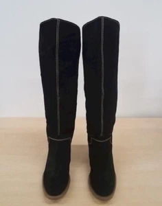 Calvin Klein Gianna Women's Black Suede Round Toe Knee High Riding Boots US 8 - Picture 1 of 6