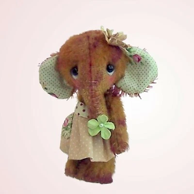 Magnolia soft toy elephant sewing pattern.   Makes a cute mini 4"  elephant  - Image 1 of 4