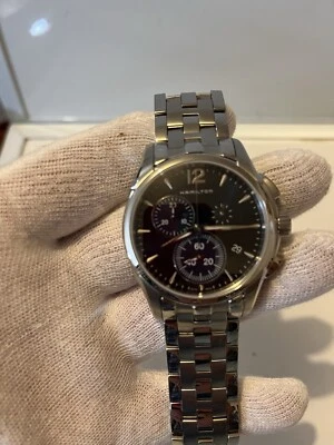 Новые мужские швейцарские часы с хронографом Hamilton Jazzmaster H32612141 100 м синие - Изображение 1 из 4