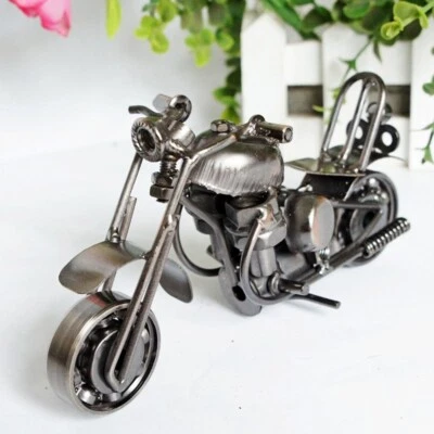 Handmade Metal Motorcycle Diecast Model Craft Motorbike Sculpture Boys Gift Toy - Image 1 of 4