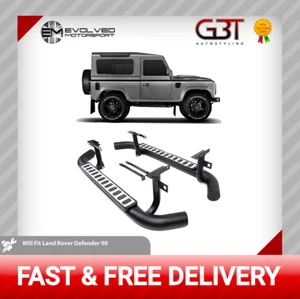 For Land Rover Defender 90 Side Steps Tubular SVX Fire and Ice Genuine Style - Picture 1 of 16