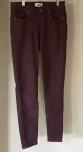 Jeans denim Paige Premium ""Caviglia Verdugo"" cotone in Borgogna (27 W X 29 L) - Foto 1 di 10