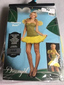 Adult Sexy Honey Bee Dreamgirl Holloween Costume Large 10-14 New - Picture 1 of 4