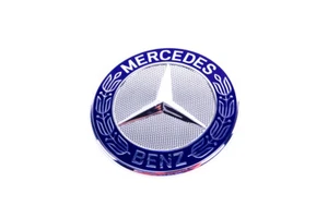 MERCEDES BENZ R170 R129 W140 W163 W207 HOOD EMBLEM ORIGINAL GENUINE W/ GROMMETS - Picture 1 of 1