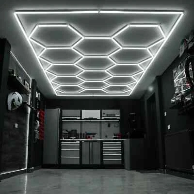 Detailing Car 14 Hex Led Esagonale a Nido d'Ape  Per Garage Auto, Moto, Officina - Immagine 1 di 4