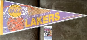 Magic Johnson autographed signed Los Angeles Lakers vintage felt pennant JSA COA - Picture 1 of 1
