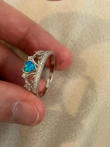 ring band sterling silver 925 beautiful unique lot a44 size 10 2.44g tiara - Picture 1 of 6