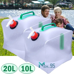 10L/20L Foldable Collapsible Water Container Camping Water Storage Jug W/Spigot - Picture 1 of 36