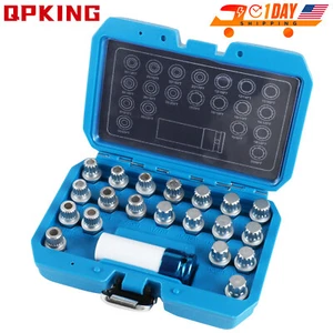 21p Anti-theft Lug Nut Wheel Lock Lugnut Screw Removal Key Socket Set FitFor BMW - Picture 1 of 10