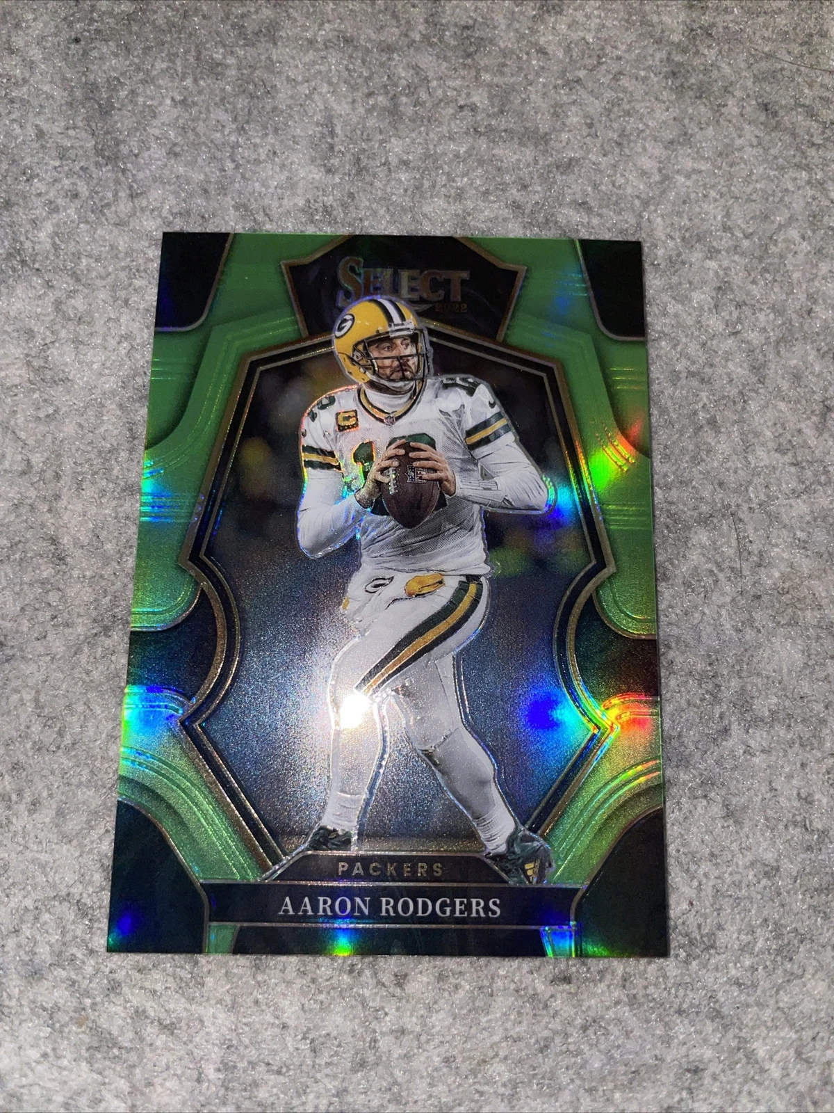 2022 Panini Select Aaron Rodgers Neon Green #/49 Premier Level #136 GB Packers