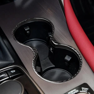 Carbon Fiber Car Water Cup Holder Frame Cover Trim For Lexus RX300 350H 2016-19 - Picture 1 of 5