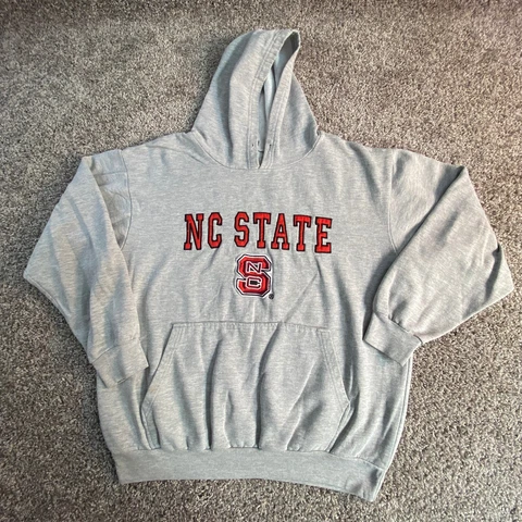 NC State Wolfpack Sweater Womens Large Gray Red Sweatshirt Hoodie * Cover