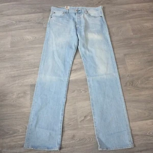 Levi's 501 Original Fit Jeans Light Wash Stretch Button Fly 34x34 - Picture 1 of 7