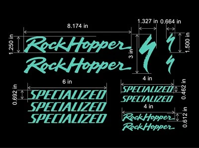 Specialized Rockhopper Classic Vintage Bike Frame Decal Set. Lots of colors!