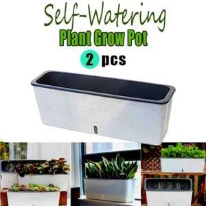 2pcs flower vegetable indoor outdoor Plastic self watering plant grow pot SC06 - Picture 1 of 4