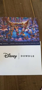 2019 D23 EXPO DISNEY DOWDLE PROMO CARD MICKEY MOUSE FRIENDS SKATING CENTRAL PARK - Picture 1 of 1