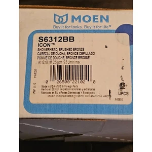 Moen Duschkopf Icon S6312BB gebürstete Bronze eine Funktion 5 7/8" Durchmesser Brause - Bild 1 von 4